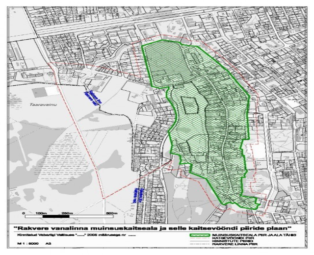 Ein Plakat mit einer Stadtkarte, auf der ein zentraler grüner Bereich hervorgehoben ist, begleitet von Text, der Straßen, Parks und Sehenswürdigkeiten beschreibt.