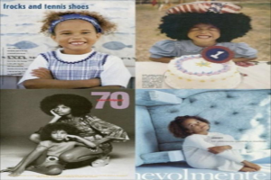 Ein Collage mit mehreren Fotos einer Kindergruppe und Textüberlagerung.