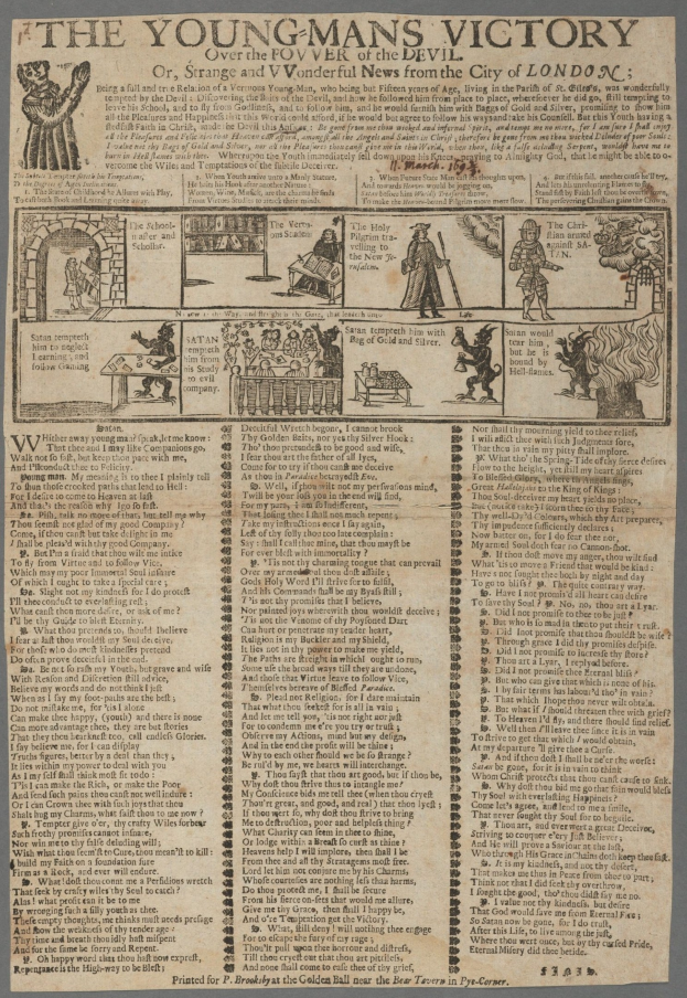 Ein siegprunkvoller Zeitungsartikel mit fettgedrucktem Text und detaillierten Illustrationen entschlossener junger Männer.