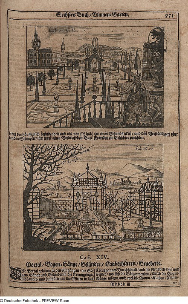 Offenes Buch mit einer detaillierten Stadtansicht auf den Seiten, einschließlich Bildern und Texten über die Stadt.