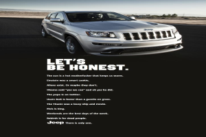 Ein Auto mit Textzitaten darunter.