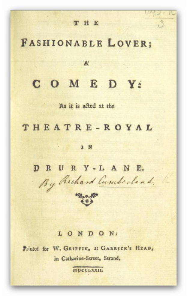 Ein Spielplan für "The Fashionable Lover: A Comedy as it is acted at the Theatre-Royal in Drury Lane".