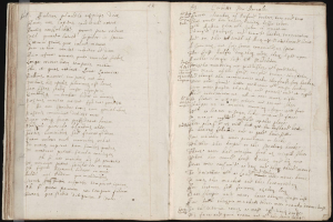 Ein aufgeschlagenes Buch mit etwas darauf geschrieben.