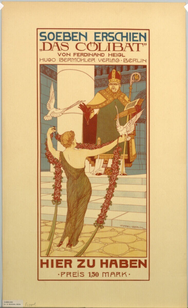 Ein Konzertplakat in Berlin, das eine Frau zeigt, die zentral steht, mit einem Mann rechts von ihr und Text, der das Ereignis ankündigt.